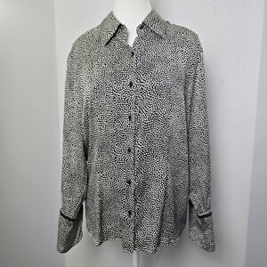 Talbots Vintage 💯% Silk Button-down Long Sleeve Blouse, Sz 12 (PTP 20")